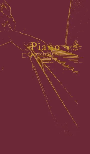 [LINE着せ替え] ピアノ演奏 バーガンディーの画像1