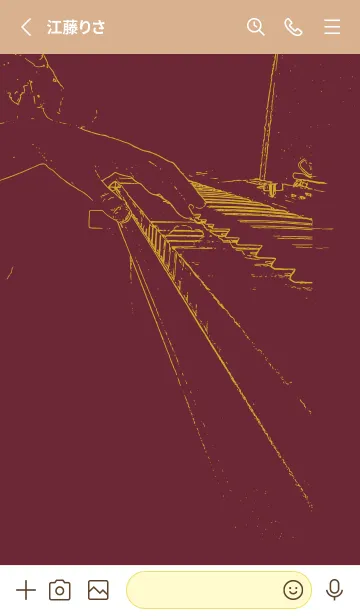 [LINE着せ替え] ピアノ演奏 バーガンディーの画像2