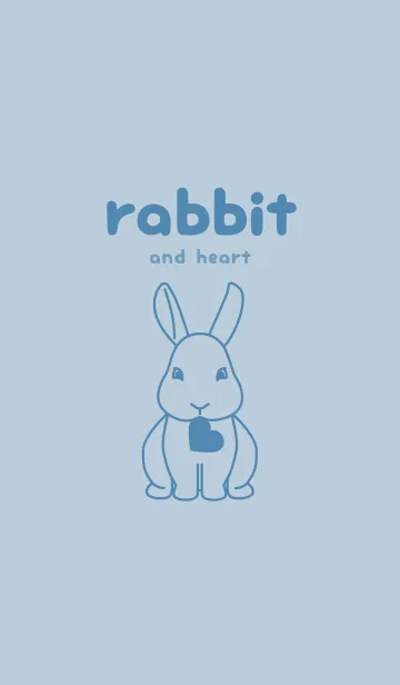 [LINE着せ替え] ウサギとハート (パウダーブルー)の画像1