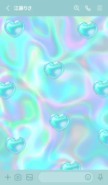 [LINE着せ替え] Cute Cute Little Heart Hologram 2の画像2