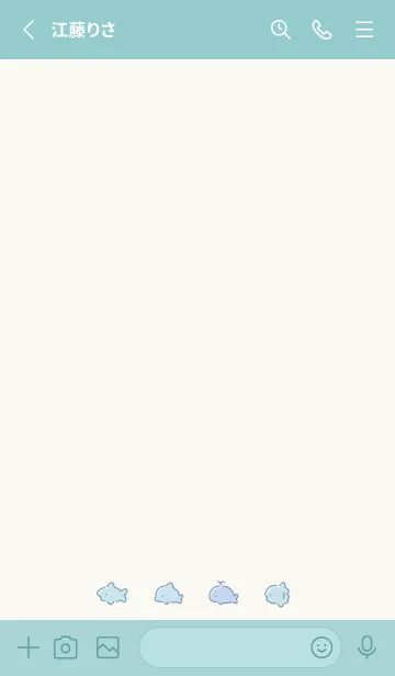 [LINE着せ替え] ゆるいサメと仲間たち。グリーンベージュの画像2