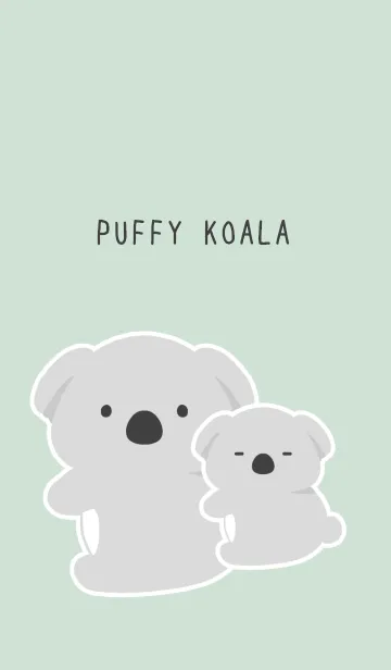 [LINE着せ替え] おんぶコアラの着せかえ/グリーンベージュの画像1