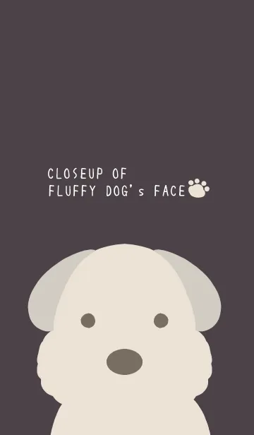 [LINE着せ替え] シンプルなもこもこ犬/チャコールグレーの画像1