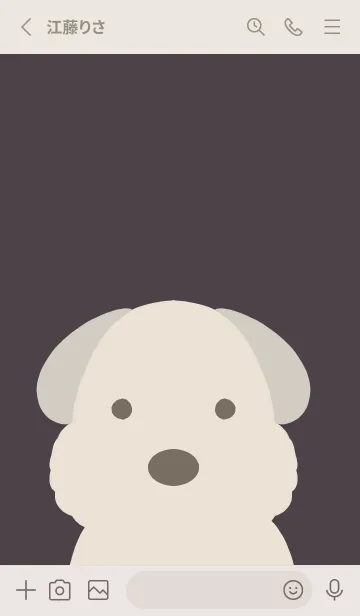 [LINE着せ替え] シンプルなもこもこ犬/チャコールグレーの画像2