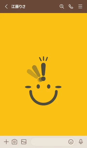 [LINE着せ替え] スマイル＆ヒラメキ 鬱金色の画像2