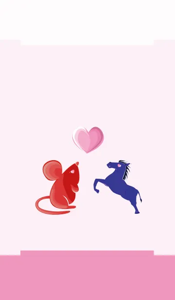 [LINE着せ替え] ekst Red（Rat）Love Blue（Horse）の画像1