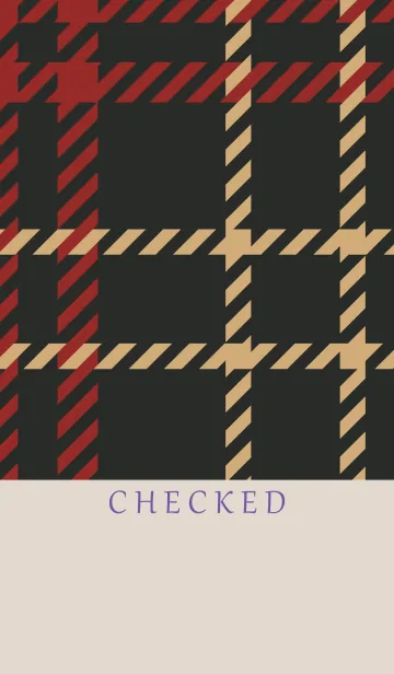 [LINE着せ替え] CHECKED-RED BROWN 51の画像1