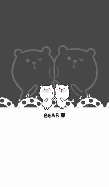 [LINE着せ替え] Dancing bear - dark gray (bw1)の画像1