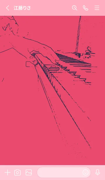 [LINE着せ替え] ピアノ演奏 フクシャパープルの画像2