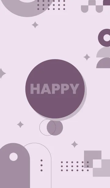 [LINE着せ替え] Happy Geometric Prim Purpleの画像1