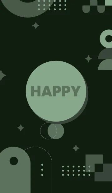 [LINE着せ替え] Happy Geometric Hunter Greenの画像1