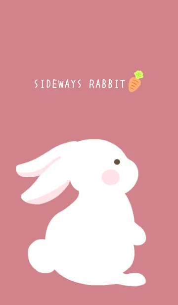 [LINE着せ替え] よこむきウサギの着せかえ/くすみレッドの画像1
