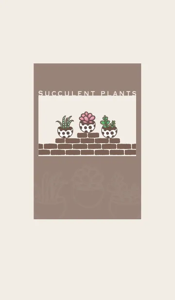 [LINE着せ替え] Succulents J-Brown (Br2)の画像1