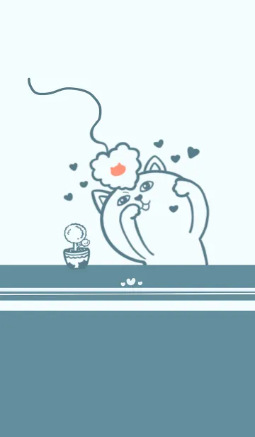 [LINE着せ替え] Mischievous Cat - Indigo (Blue3)の画像1