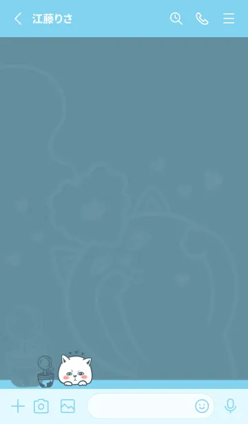 [LINE着せ替え] Mischievous Cat - Indigo (Blue3)の画像2