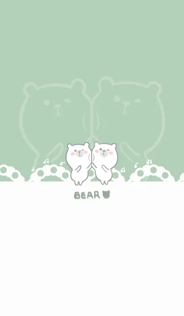 [LINE着せ替え] Dancing bear-gray green (bw1)の画像1