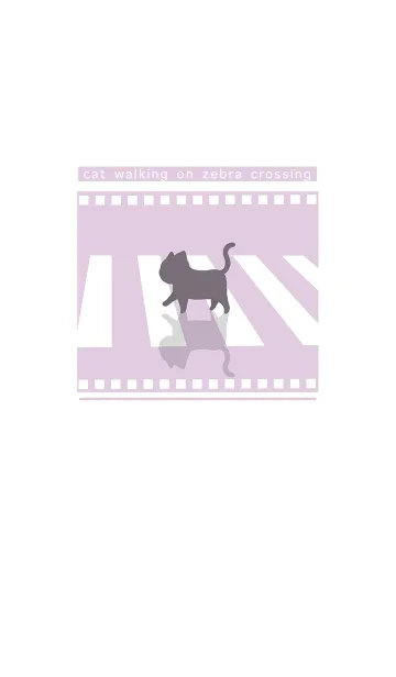 [LINE着せ替え] cat zebra crossing J-gray magenta (Re2)の画像1