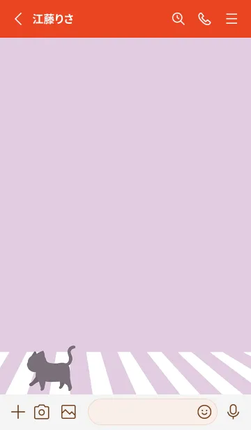 [LINE着せ替え] cat zebra crossing J-gray magenta (Re2)の画像2