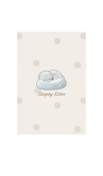 [LINE着せ替え] おやすみ子猫 -ブルー- ドットの画像1