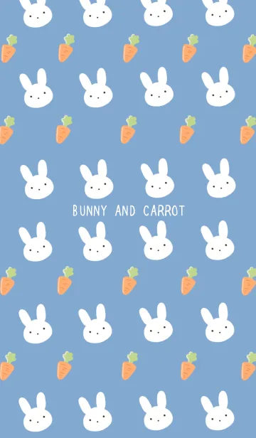 うさぎとにんじん/くすみブルーの着せ替えメイン画像