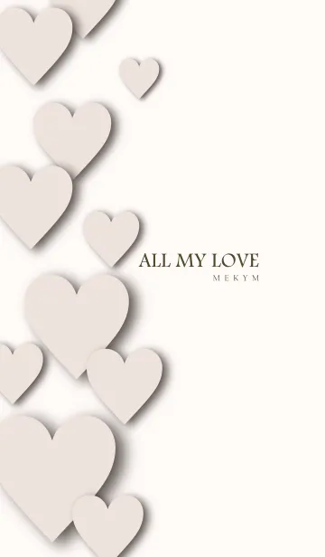 [LINE着せ替え] ALL MY LOVE BEIGEHEART-MEKYM 27の画像1