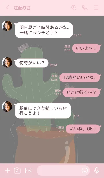 [LINE着せ替え] Succulent J-Grey (Pi5)の画像3