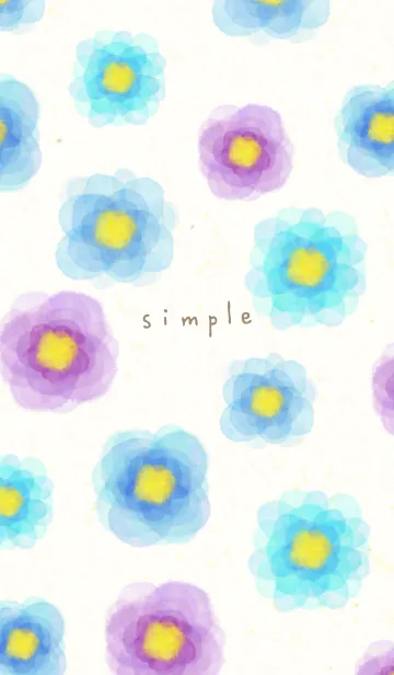 [LINE着せ替え] 水彩 花 青系19の画像1