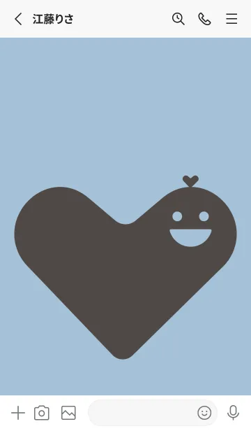 [LINE着せ替え] ハート型の着せかえ スモークブルーの画像2