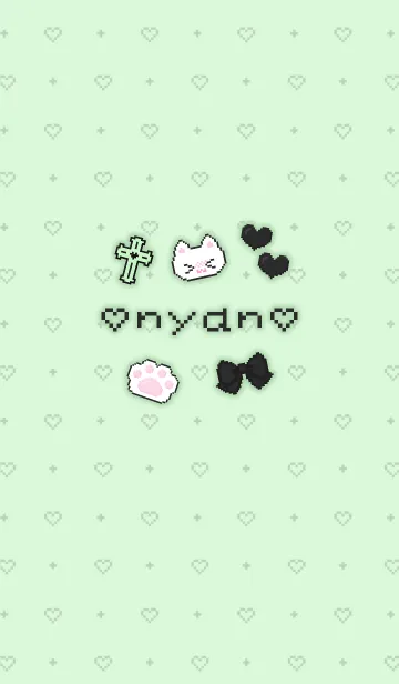 [LINE着せ替え] ♡ nyan ♡ 地雷系量産型グリーン&ブラックの画像1