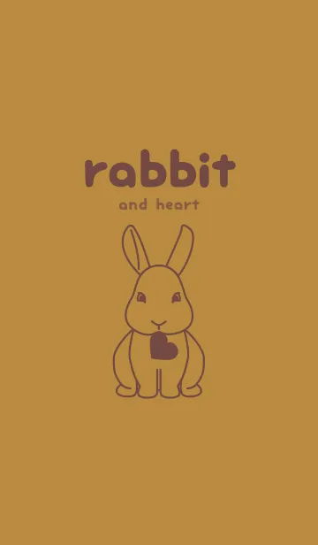 [LINE着せ替え] ウサギとハート オーカーの画像1