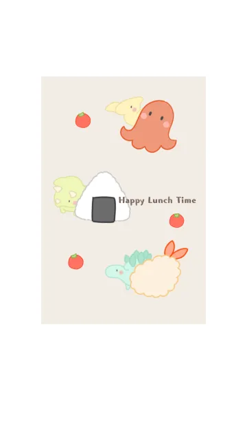 [LINE着せ替え] 恐竜とお弁当 -ブラウン-の画像1
