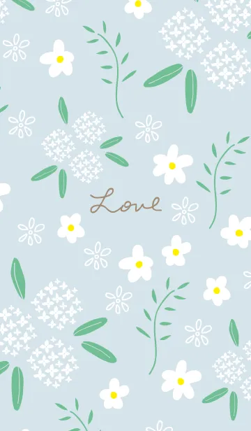 [LINE着せ替え] 白い花々と葉2の画像1