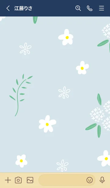 [LINE着せ替え] 白い花々と葉2の画像2