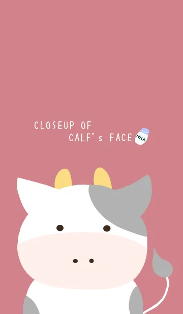 [LINE着せ替え] シンプルな仔牛ちゃん/くすみレッドの画像1