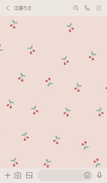 [LINE着せ替え] cherry_pattern #greige pinkの画像2