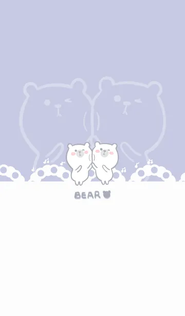 [LINE着せ替え] Dancing bear-gray blue (bw1)の画像1