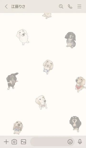 [LINE着せ替え] dachshund6 / light cream .jpの画像2