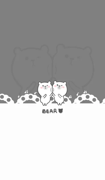 [LINE着せ替え] Dancing Bear-Grey (bw01)の画像1