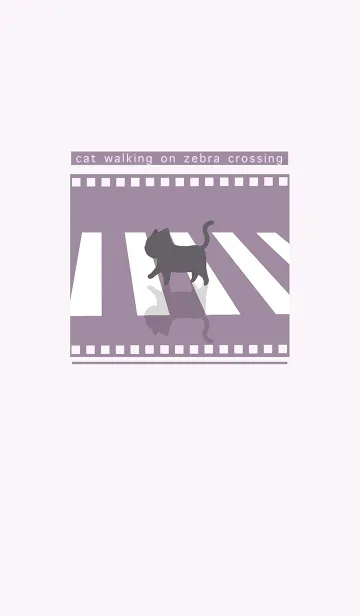 [LINE着せ替え] cat zebra crossing J-purple gray (Pu3)の画像1