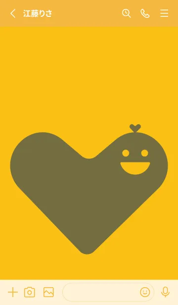 [LINE着せ替え] ハート型の着せかえ 鬱金色の画像2