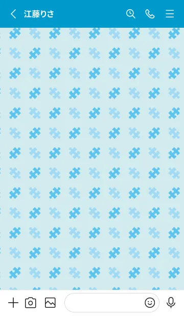 [LINE着せ替え] ジグソーパズル シンプルブルーの画像2