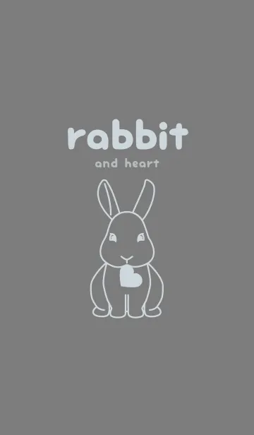 [LINE着せ替え] ウサギとハート マウスグレイの画像1