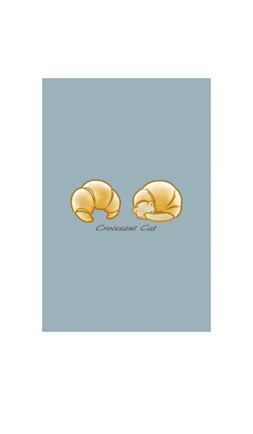 [LINE着せ替え] クロワッサン猫 -ブルーグレー-の画像1