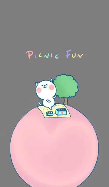 [LINE着せ替え] Picnic Fun J-Grey (Pi5)の画像1