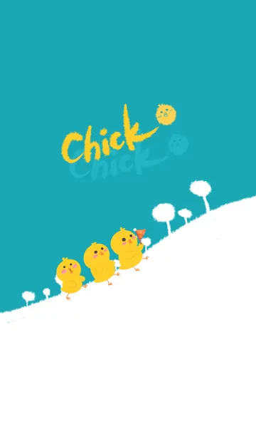 [LINE着せ替え] Chick-Indigo (Green6)の画像1