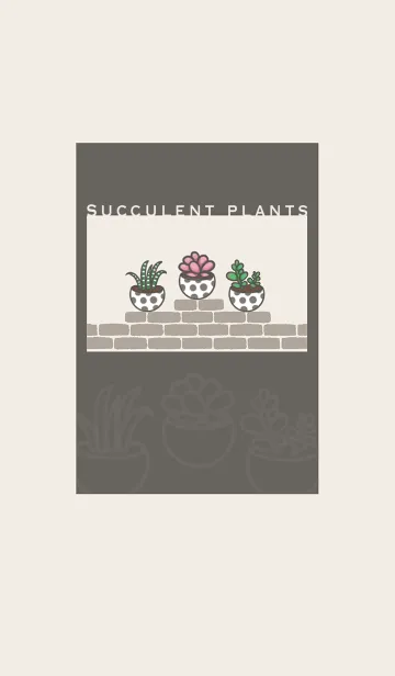 [LINE着せ替え] Succulents J-Grey Brown (Br2)の画像1