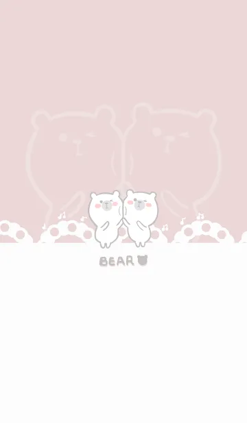 [LINE着せ替え] Dancing bear-light gray red (bw1)の画像1