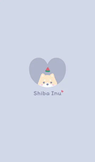 [LINE着せ替え] 柴犬2すいか[ブルーパープル]の画像1