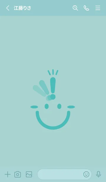 [LINE着せ替え] スマイル＆ヒラメキ ペールアクアの画像2