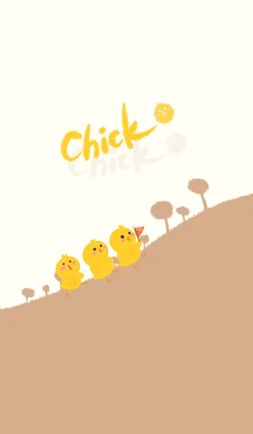 [LINE着せ替え] Chick-beige white (Be2)の画像1